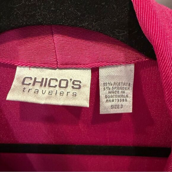 Chico's Fuchsia Travelers Short Sleeve Top size XL - Picture 4 of 4